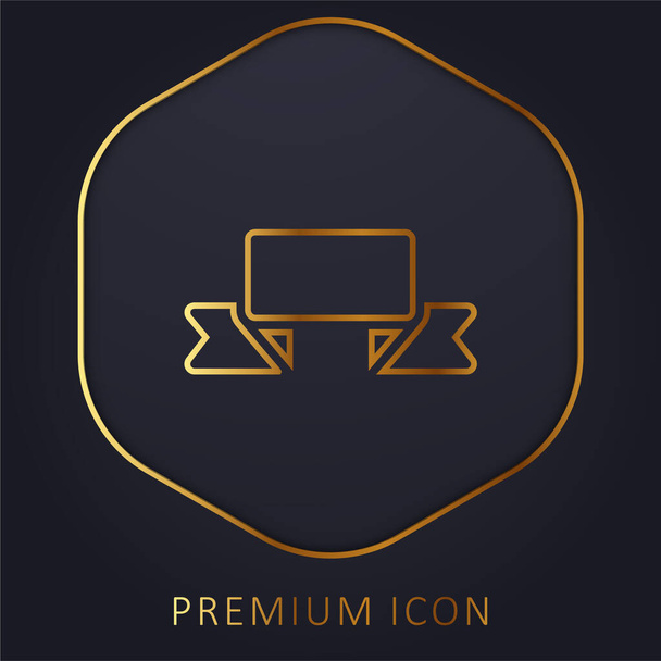 Banner golden line premium logo or icon - Vector, Image