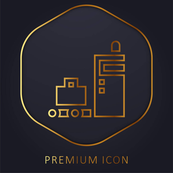 Baggage golden line premium logo or icon - Vector, Image