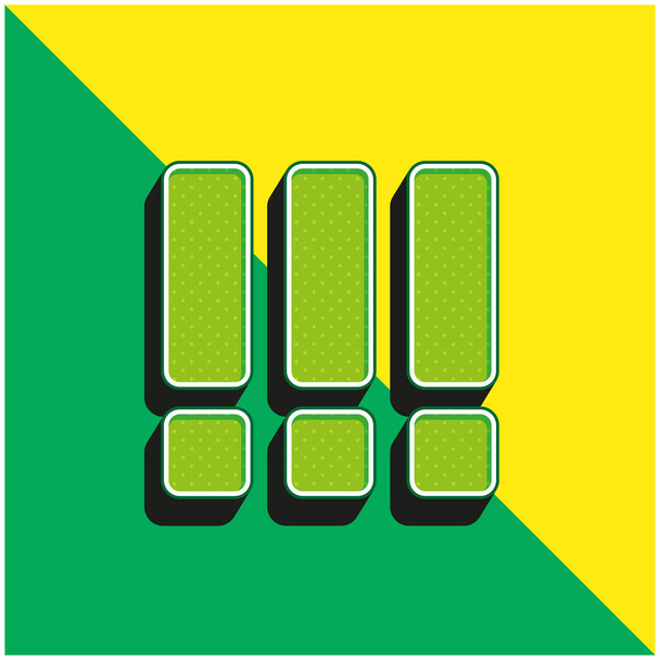 Bars Groen en geel modern 3D vector icoon logo - Vector, afbeelding