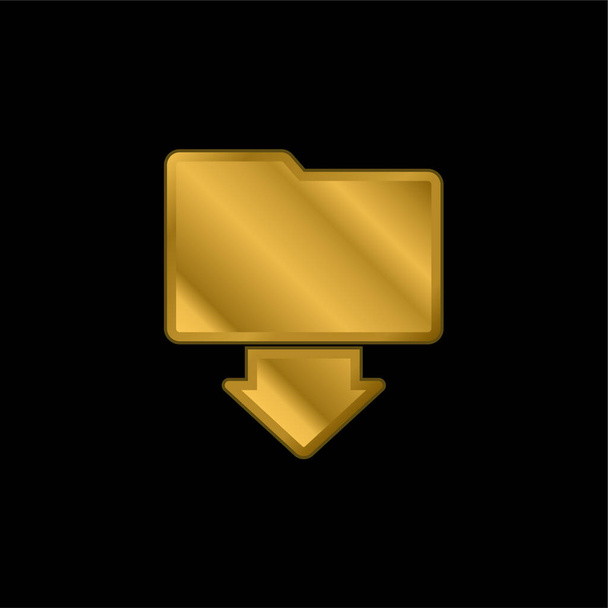 Pfeil vergoldet metallisches Symbol oder Logo-Vektor - Vektor, Bild