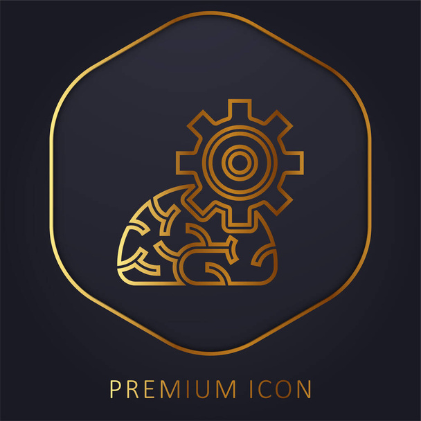 Algoritmo línea dorada logotipo premium o icono - Vector, Imagen
