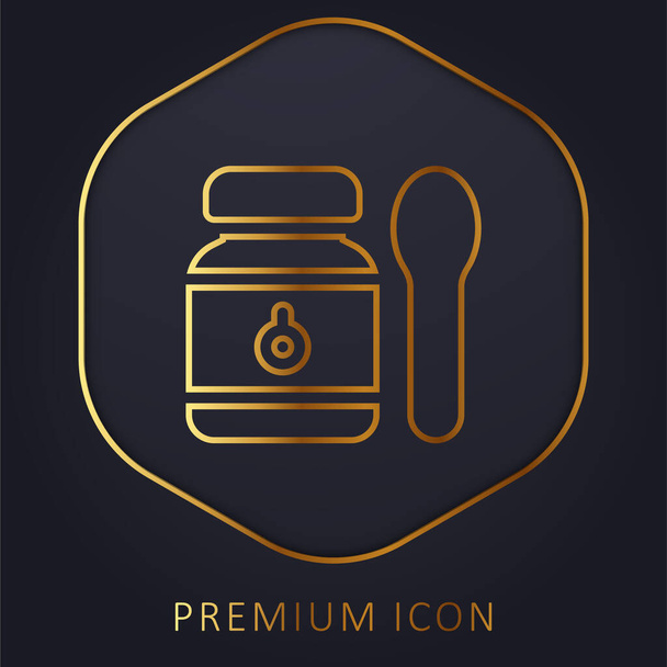 Comida para bebés línea de oro logotipo premium o icono - Vector, imagen