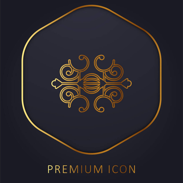 Boule entourée de spirales ligne d'or logo premium ou icône - Vecteur, image