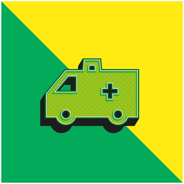 Ambulance Zelené a žluté moderní 3D vektorové logo - Vektor, obrázek
