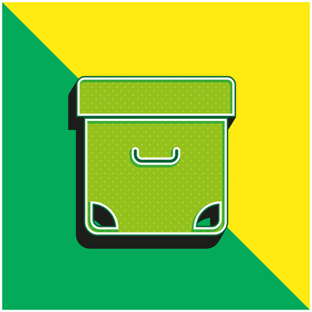 アーカイブ｜緑と黄色の現代的な3Dベクトルアイコンのロゴ - ベクター画像