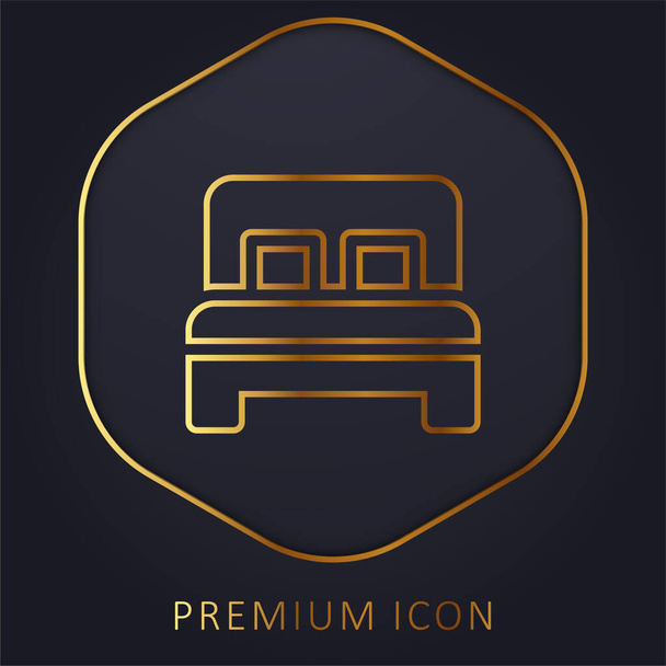 Letto linea dorata logo premium o icona - Vettoriali, immagini