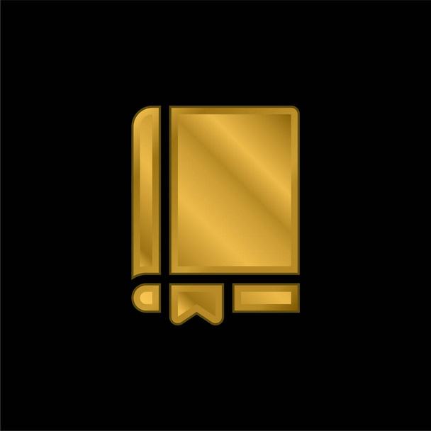 Könyv aranyozott fém ikon vagy logó vektor - Vektor, kép