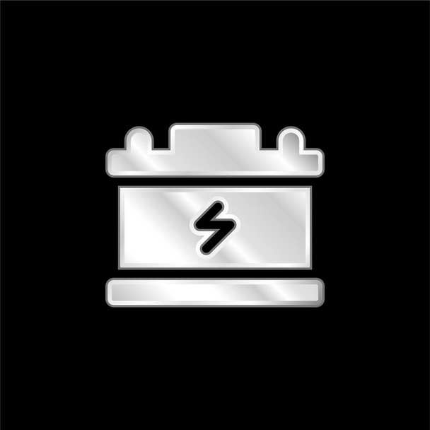 Плакированный металлический значок батареи - Вектор,изображение