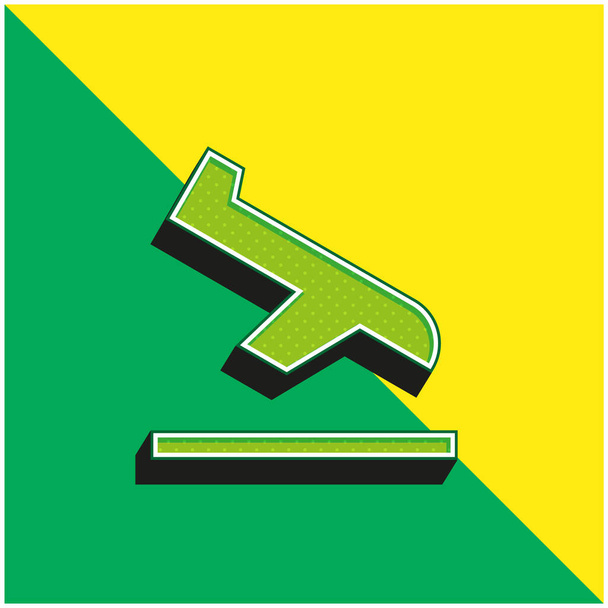 Chegada verde e amarelo moderno logotipo vetor 3d ícone - Vetor, Imagem