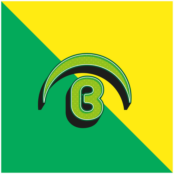Blackplanet Logotype Zöld és sárga modern 3D vektor ikon logó - Vektor, kép