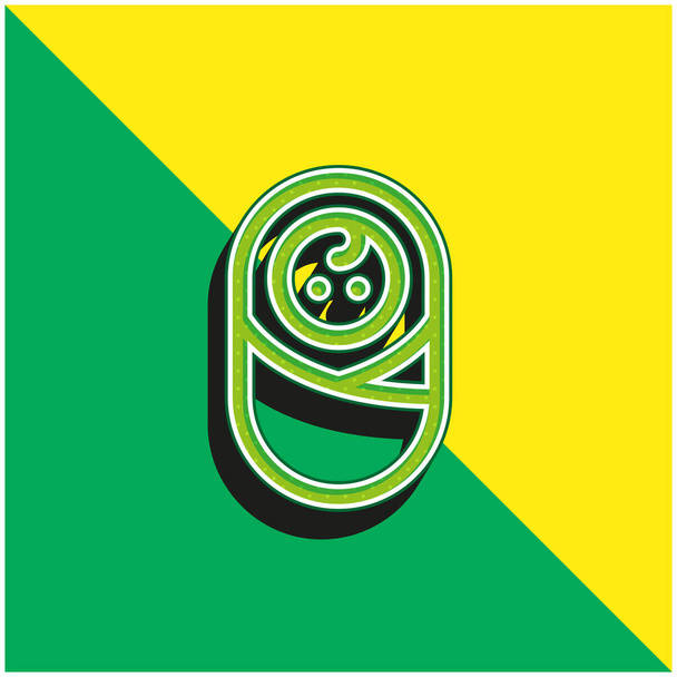 Bebê verde e amarelo moderno logotipo vetor 3d ícone - Vetor, Imagem