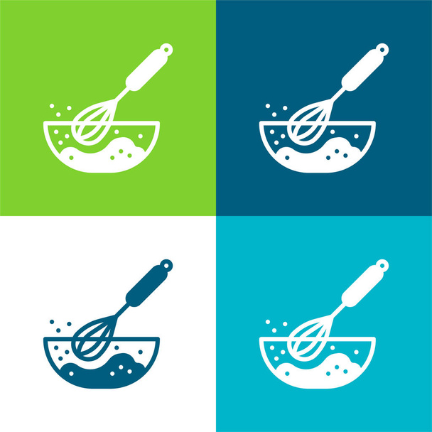 Set di icone minimali a quattro colori Beater Flat - Vettoriali, immagini