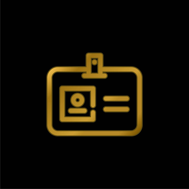 Erişim Kart altın kaplama metalik simge veya logo vektörü - Vektör, Görsel