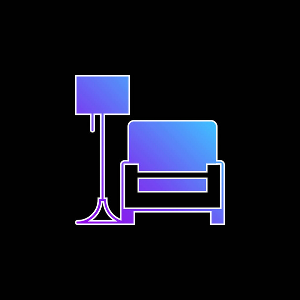 Fotel niebieski gradient wektor ikona - Wektor, obraz