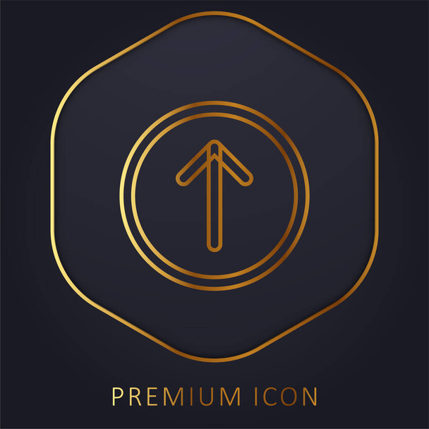 Seta para cima logotipo premium linha dourada ou ícone - Vetor, Imagem