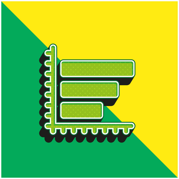 Gráfico de barras verde y amarillo moderno vector 3d icono del logotipo - Vector, Imagen