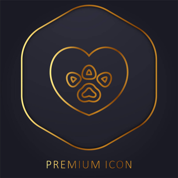 Dierenrechten gouden lijn premium logo of pictogram - Vector, afbeelding