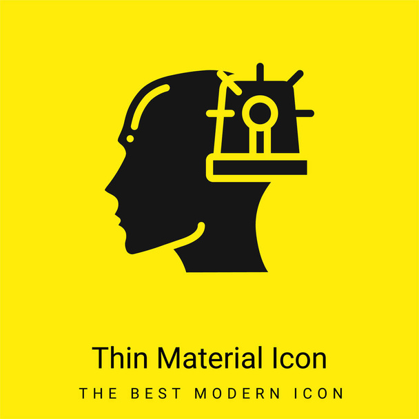 Úzkost minimální jasně žlutý materiál ikona - Vektor, obrázek