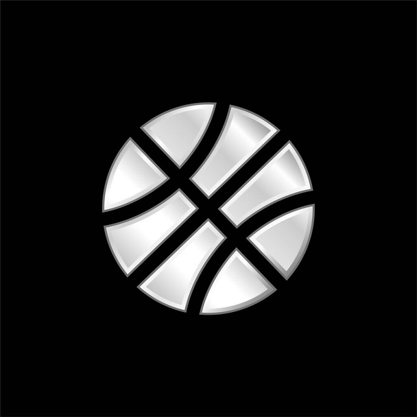 Baseball Circular Ball postříbřená kovová ikona - Vektor, obrázek