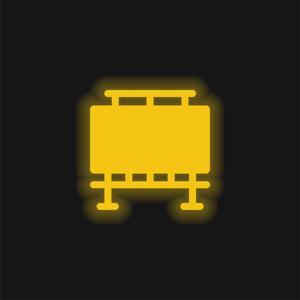 Ícone de néon brilhante amarelo da Billboard - Vetor, Imagem