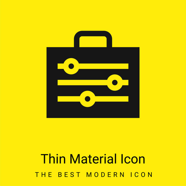 Briefcase minimal bright yellow material icon - Vector, Image