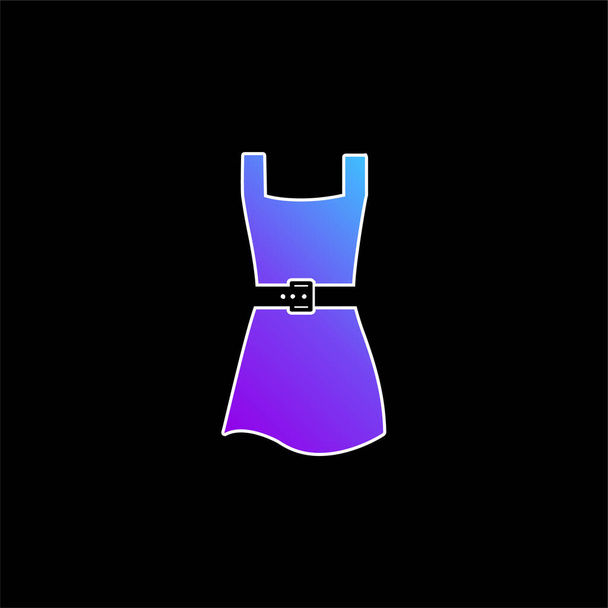 Black Female Dress blue gradient vector icon - Vector, Image