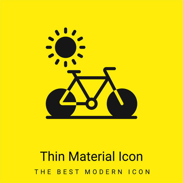 Bicicleta icono de material amarillo brillante mínimo - Vector, imagen
