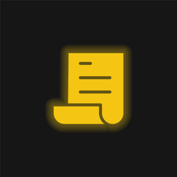 Archivo amarillo brillante icono de neón - Vector, Imagen