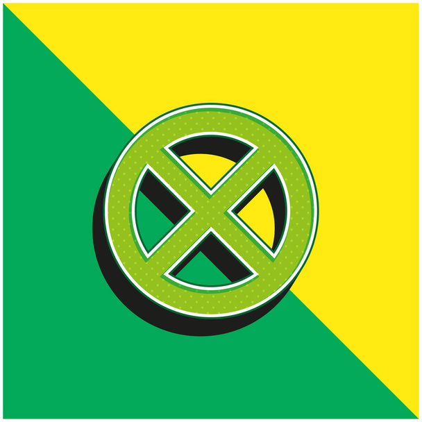 Ban Green and yellow modern 3d vector icon logo - Vector, Image