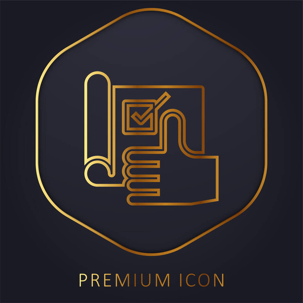 Agree golden line premium logo or icon - Vector, Image