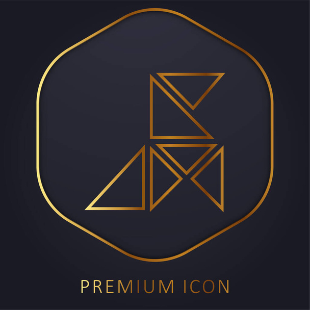 Madár arany vonal prémium logó vagy ikon - Vektor, kép