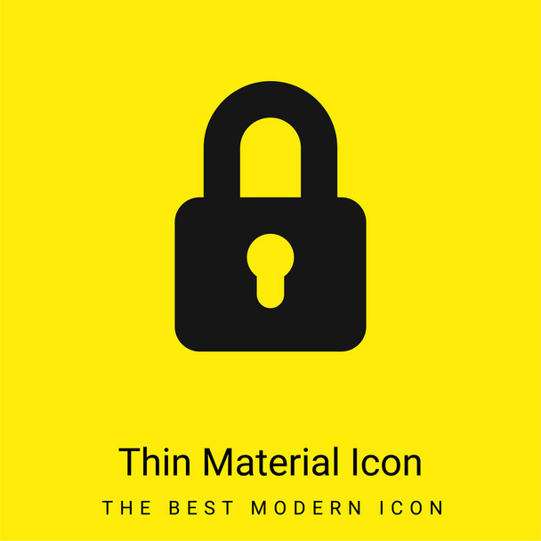 Big Lock minimal bright yellow material icon - Vector, Image