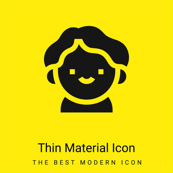 Niño mínimo icono de material amarillo brillante - Vector, Imagen