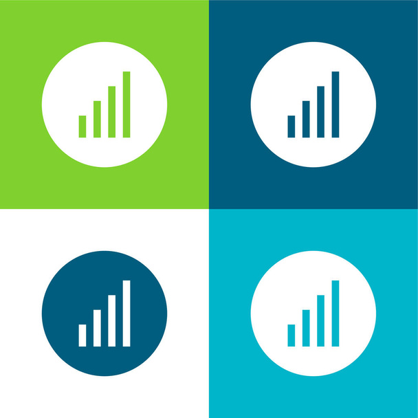 Bares Gráficos Plano de cuatro colores mínimo icono conjunto - Vector, imagen