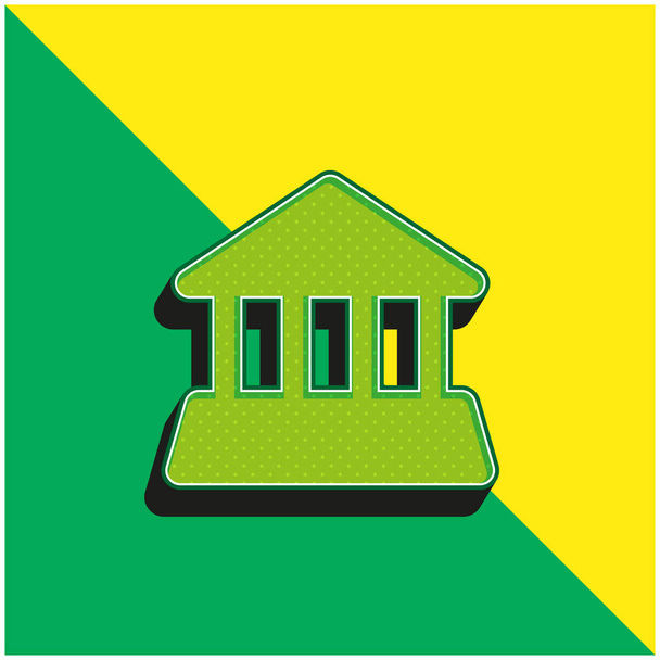 Bank Zielony i żółty nowoczesny ikona wektora 3D logo - Wektor, obraz