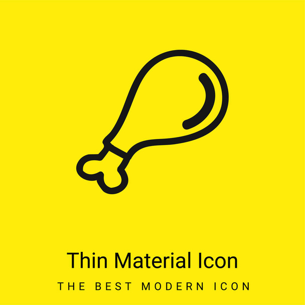 Ptačí část Maso ručně kreslený obrys minimální jasně žlutý materiál ikona - Vektor, obrázek