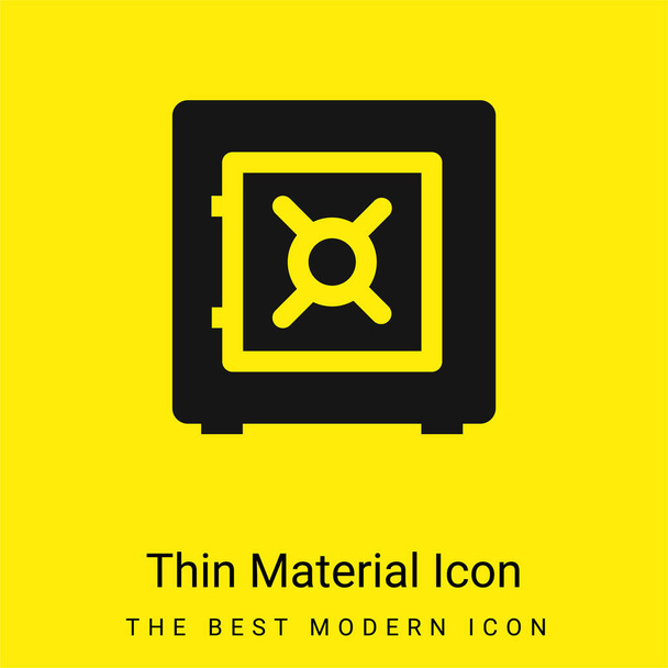Bank Safe Box minimaal helder geel materiaal pictogram - Vector, afbeelding