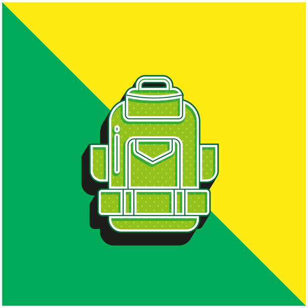 Reppu Vihreä ja keltainen moderni 3d vektori kuvake logo - Vektori, kuva