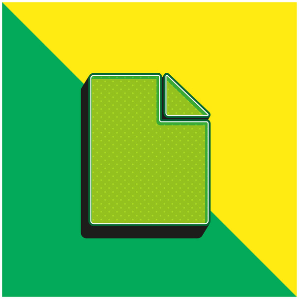 Blank Document Green and yellow modern 3d vector icon logo - Vector, Image