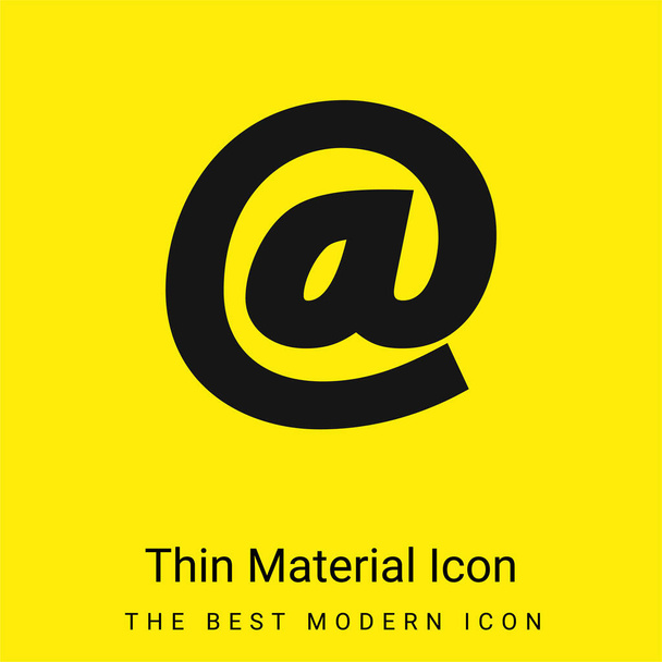 Arroba Symbol minimal bright yellow material icon - Vector, Image