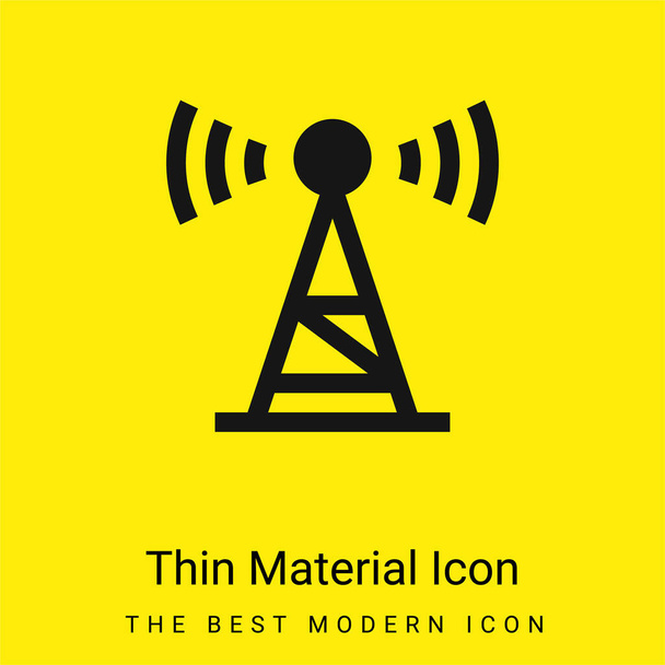 Antenna minimális fényes sárga anyag ikon - Vektor, kép