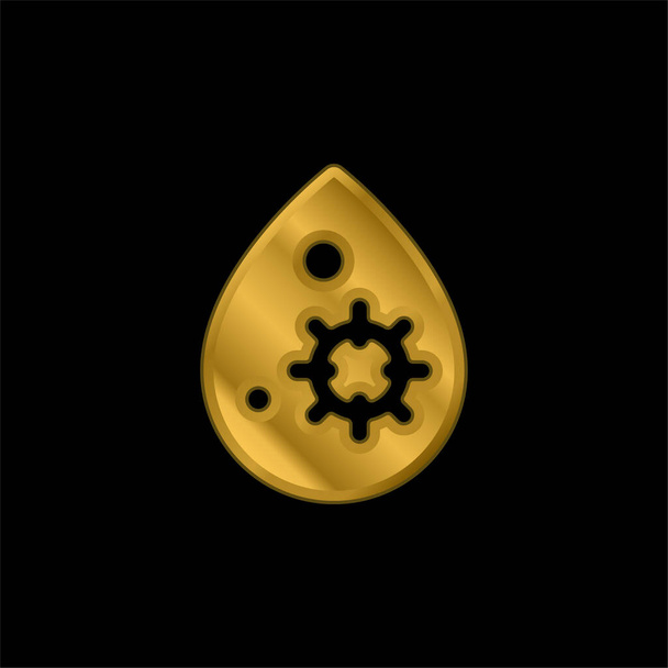 Sangre chapado en oro icono metálico o logo vector - Vector, imagen