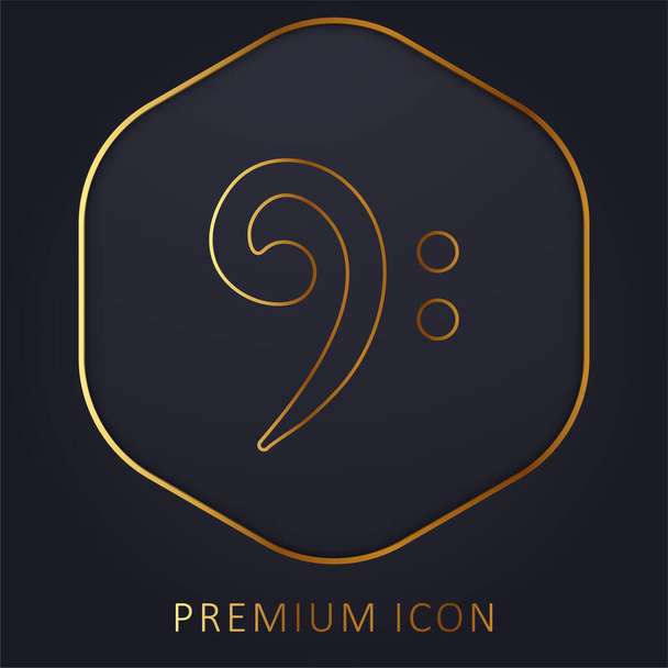 Bass Clef zlaté linie prémie logo nebo ikona - Vektor, obrázek