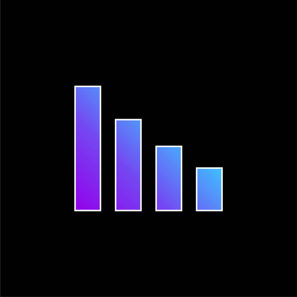 Gráfico de barras azul icono de vector gradiente - Vector, imagen