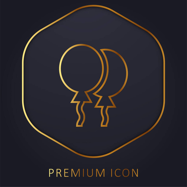 Ballonnen gouden lijn premium logo of pictogram - Vector, afbeelding