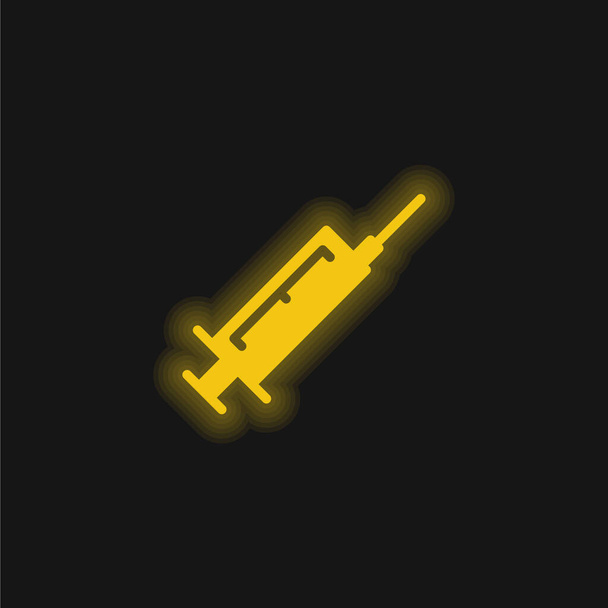 Botox geel gloeiende neon pictogram - Vector, afbeelding