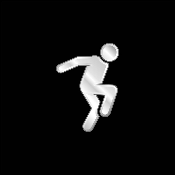 Breakdance plateado icono metálico - Vector, Imagen