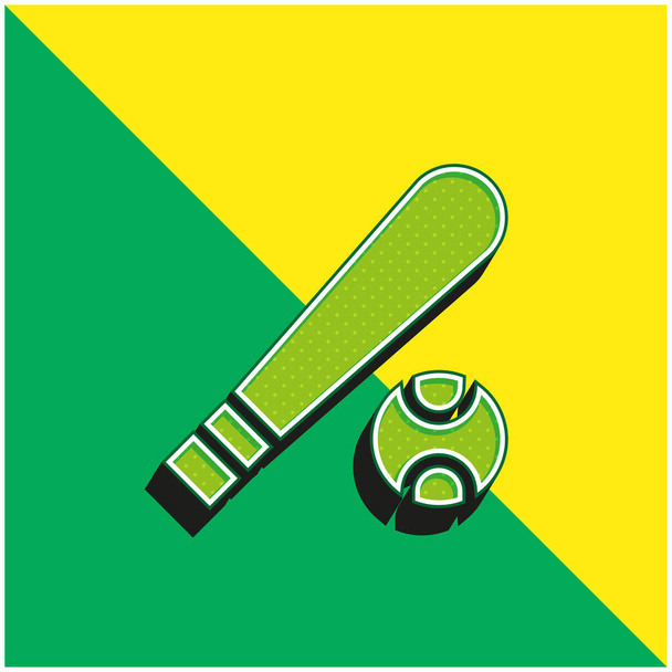 Baseball Vihreä ja keltainen moderni 3d vektori kuvake logo - Vektori, kuva