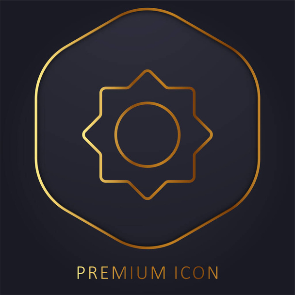 Astrológico Sol línea dorada logotipo premium o icono - Vector, Imagen