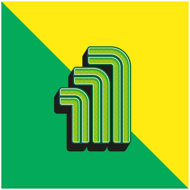 アレングリーンと黄色の現代的な3Dベクトルアイコンのロゴ - ベクター画像